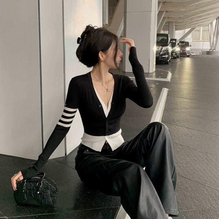 Thom Browne Sexy Faux Two-Piece Knitted Cardigan