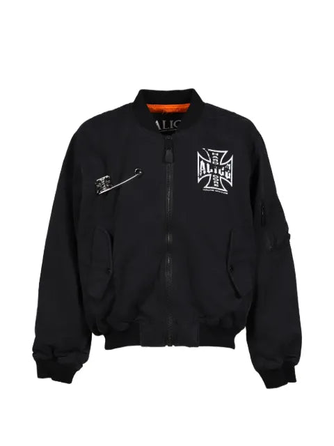 N.HOOLYWOOD reversible logo-print bomber jacket