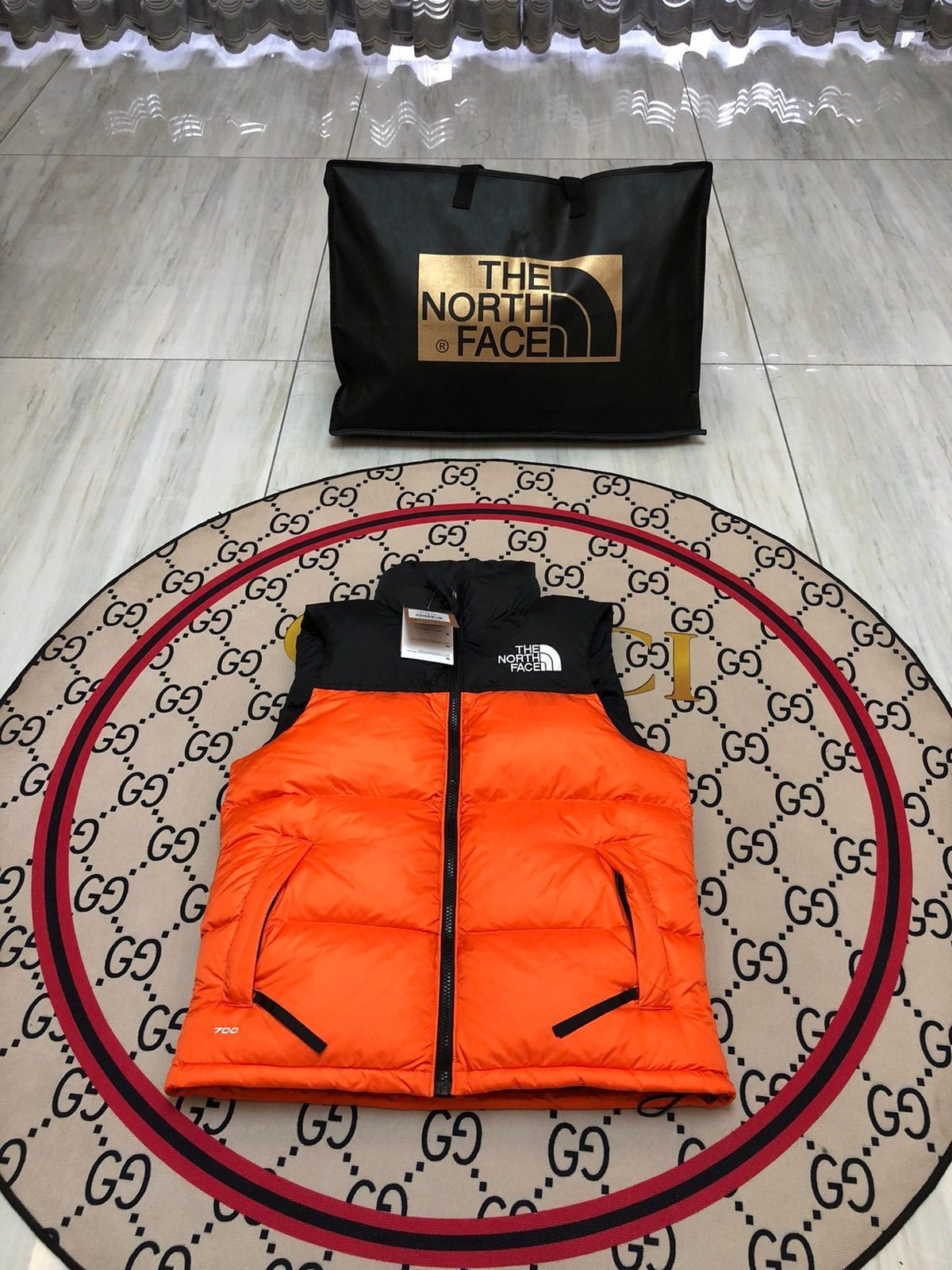 The North Face Orange/Black 1996 Retro Nuptse Down Vest