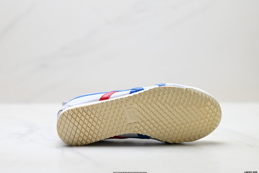 Onitsuka Tiger Retro Low Top White Blue Red Unisex Shoes Style 10