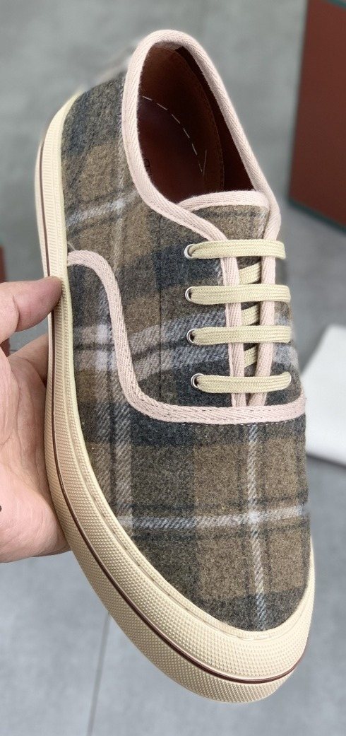 Loro Piana Plaid Lace-Up Casual Shoes